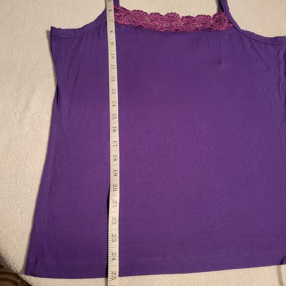 Chico's Size 2 Purple Lace Detail Adjustable Straps Stretch Seville Camisole NWT - Picture 5 of 7